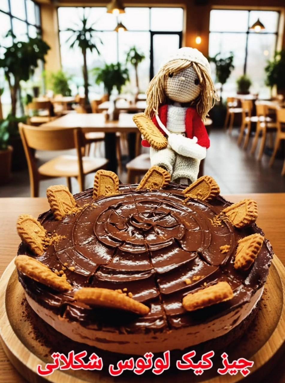 چیز کیک لوتوش شکلاتی